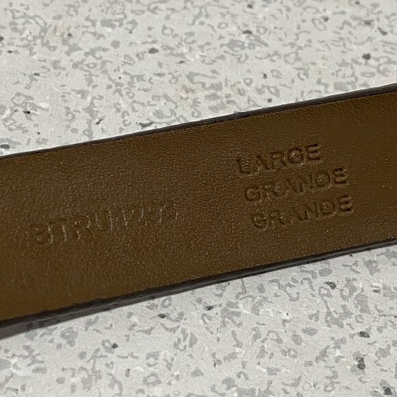 Liz Claiborne Y2K belt brown moc croc with colorful rhinestone buckle size L - Picture 8 of 9